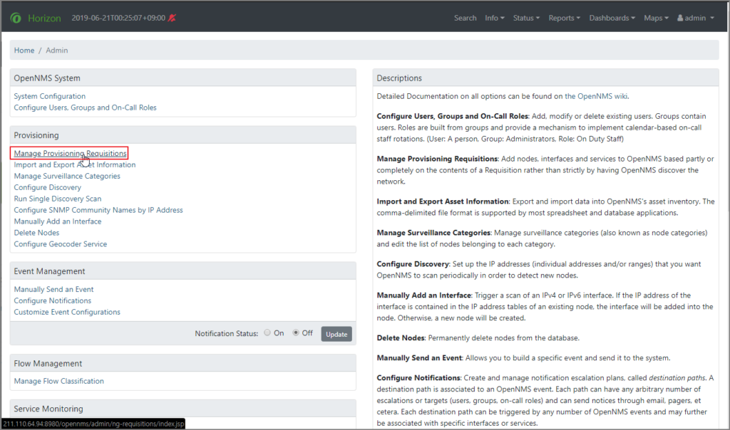 opennms_manage_requisition